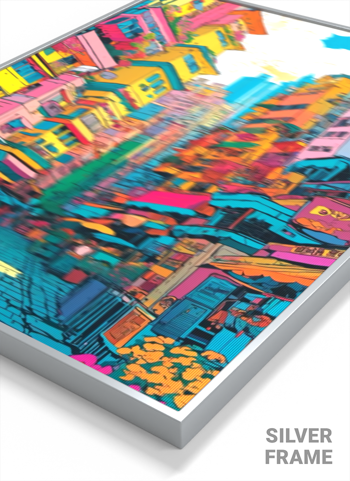 3D Lenticular Poster – Animated Neon Cityscape Wall Art
