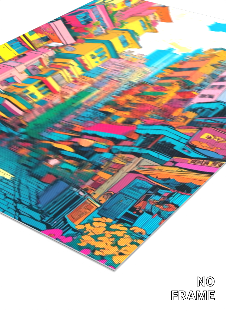 3D Lenticular Poster – Animated Neon Cityscape Wall Art