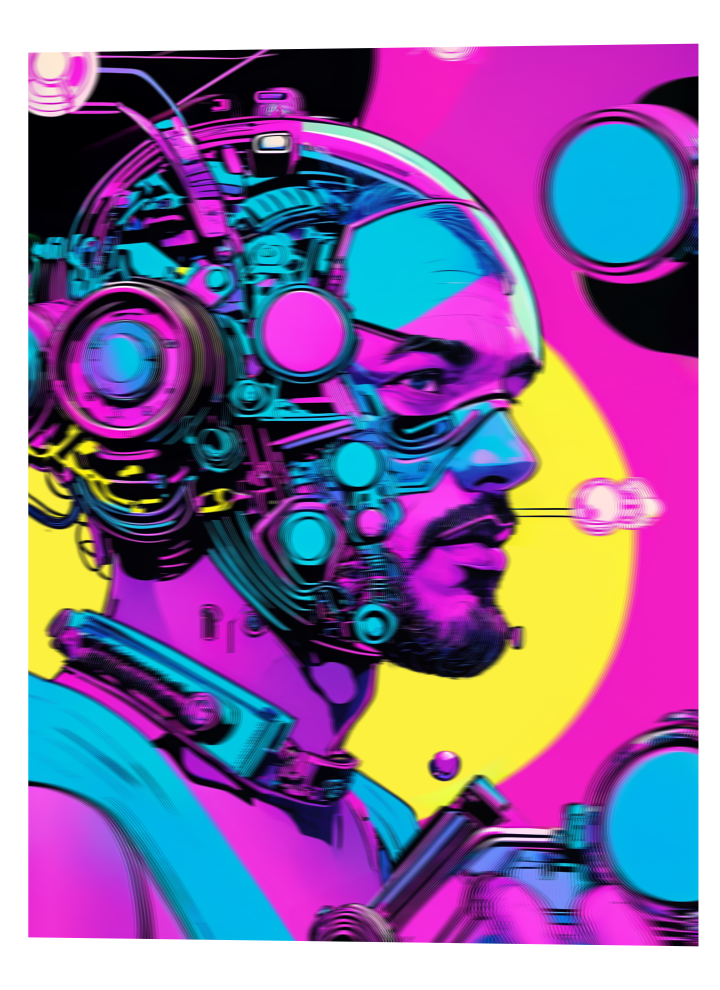 3D Lenticular Poster – Neon Cyborg Futuristic Wall Art 3D Lenticular Poster – Neon Cyborg Futuristic Wall Art