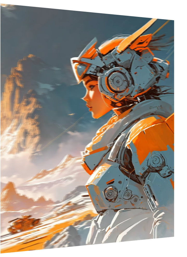 3D Lenticular Poster – Arctic Cyber Sentinel Wall Art