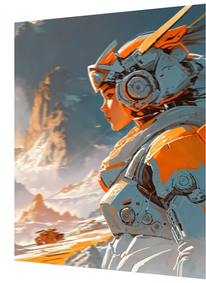 3D Lenticular Poster – Arctic Cyber Sentinel Wall Art