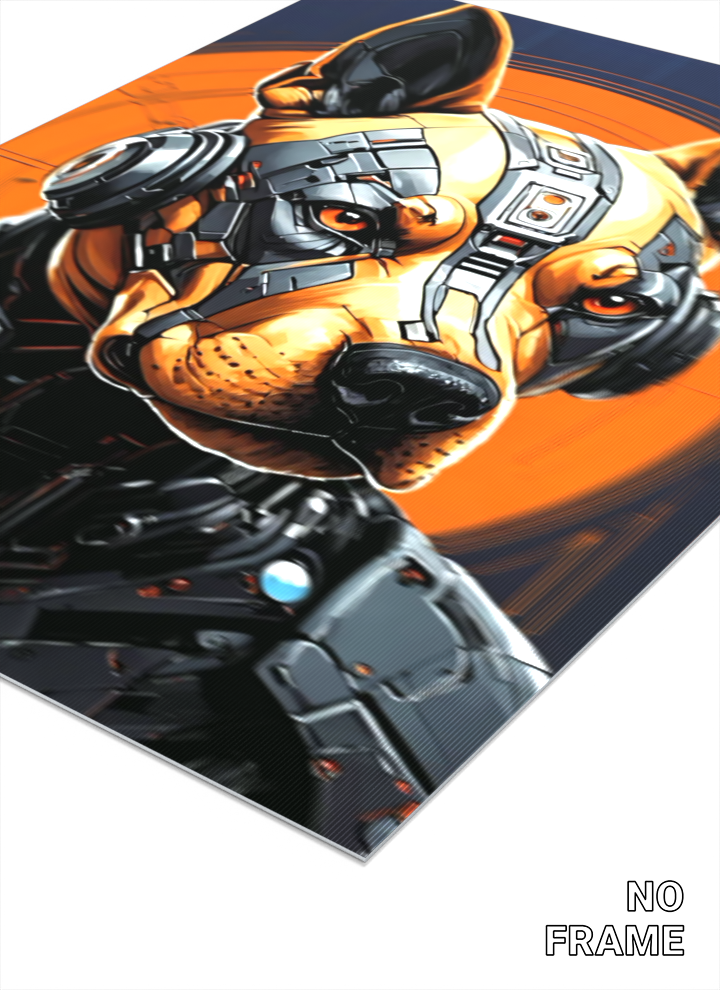 3D Cyber Dog Wall Art – Futuristic Lenticular Print