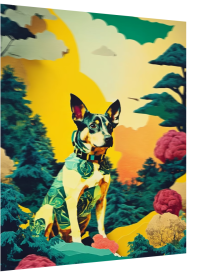 3D Lenticular Poster – Animated Paper Dog Wall Art