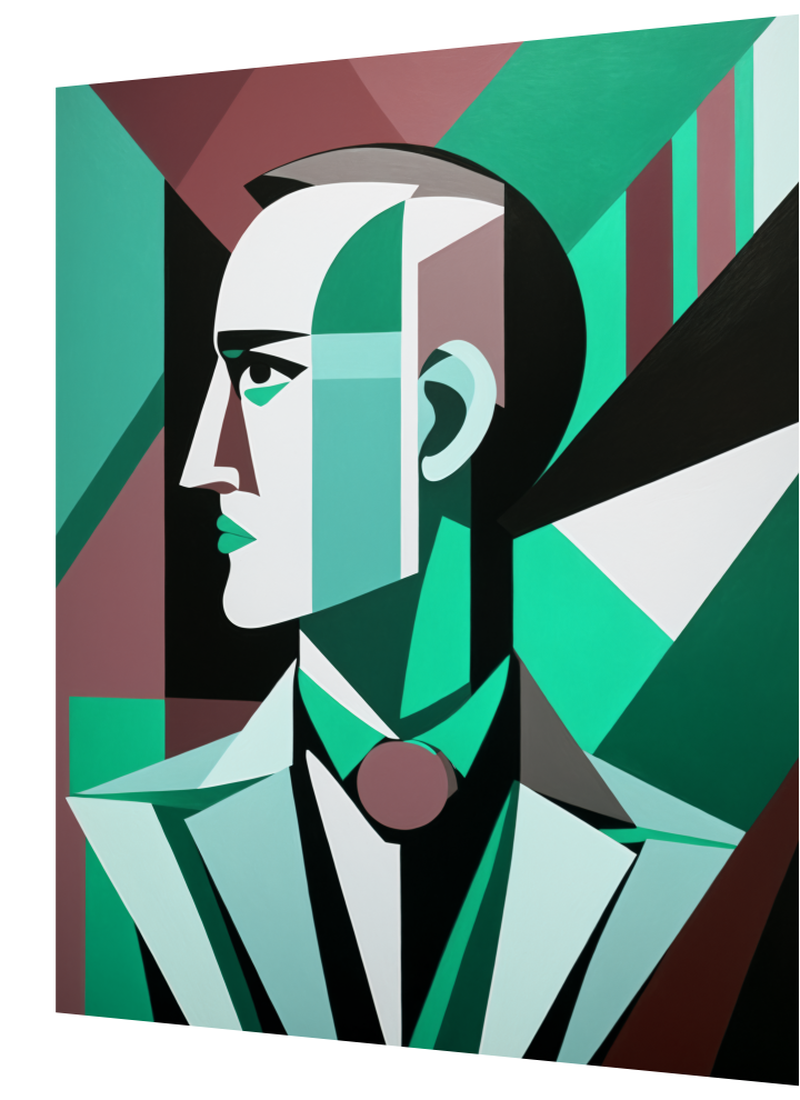 3D Lenticular Poster – Dual Abstract Face Wall Art