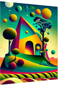 3D Lenticular Poster – Surreal Floating Universe Wall Art