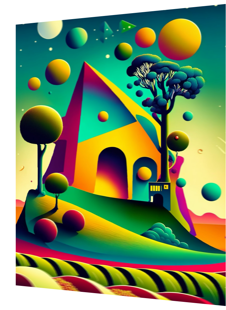 3D Lenticular Poster – Surreal Floating Universe Wall Art
