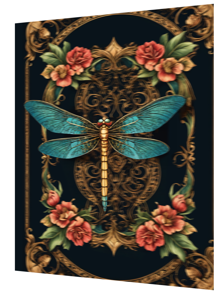 3D Lenticular Poster – Animated Dragonfly Nature Art