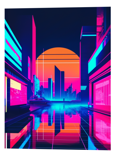 Neon City Reflections