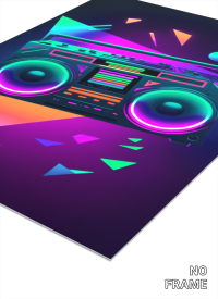 3D Lenticular Poster – Animated Retro Neon Boombox Art