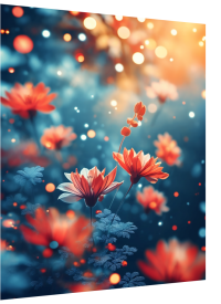3D Lenticular Poster – Glowing Mystic Blossoms Wall Art