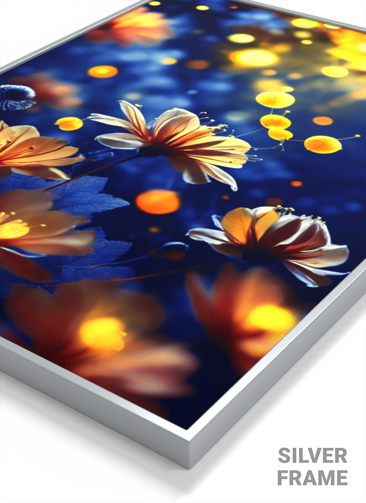 3D Lenticular Poster – Glowing Mystic Blossoms Wall Art