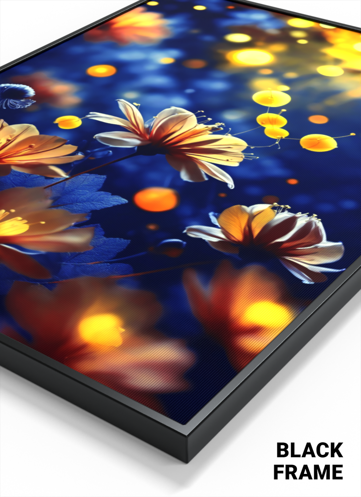3D Lenticular Poster – Glowing Mystic Blossoms Wall Art
