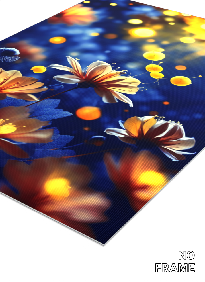 3D Lenticular Poster – Glowing Mystic Blossoms Wall Art