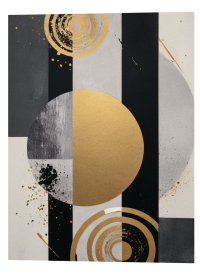 3D Lenticular Poster – Gold Abstract Wall Art