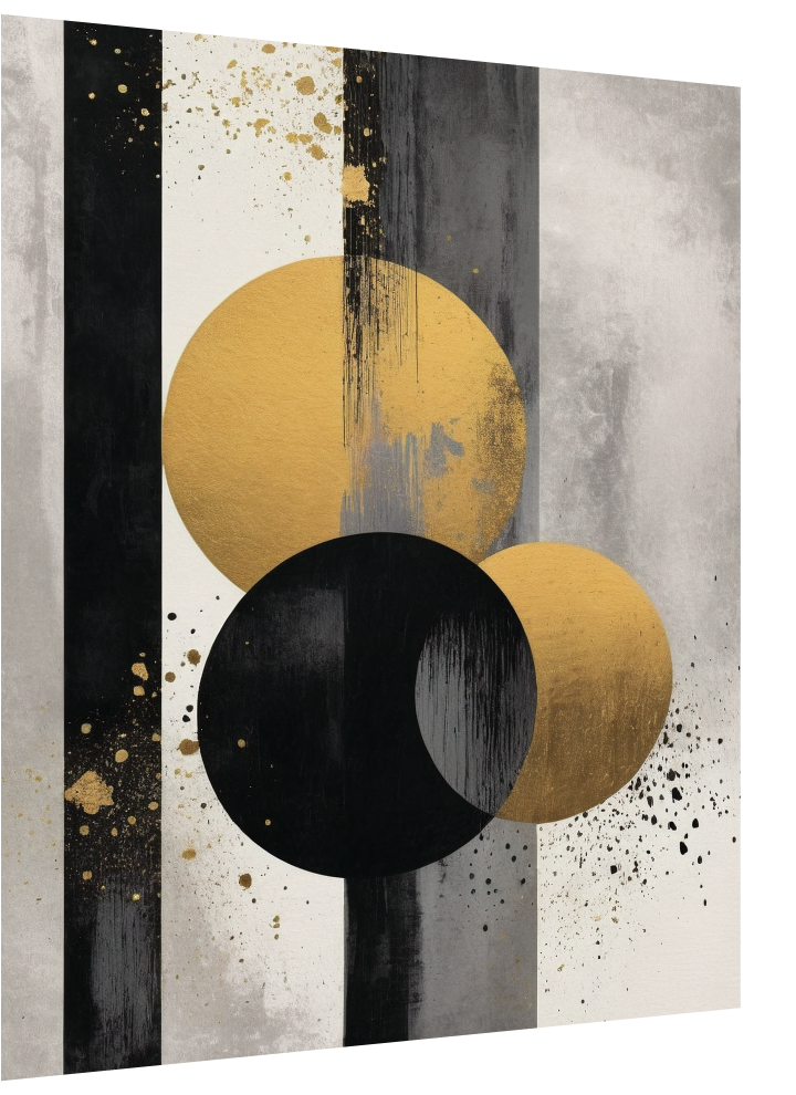 3D Lenticular Poster – Gold Abstract Wall Art