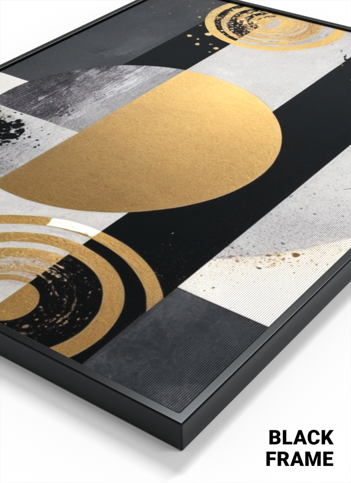 3D Lenticular Poster – Gold Abstract Wall Art
