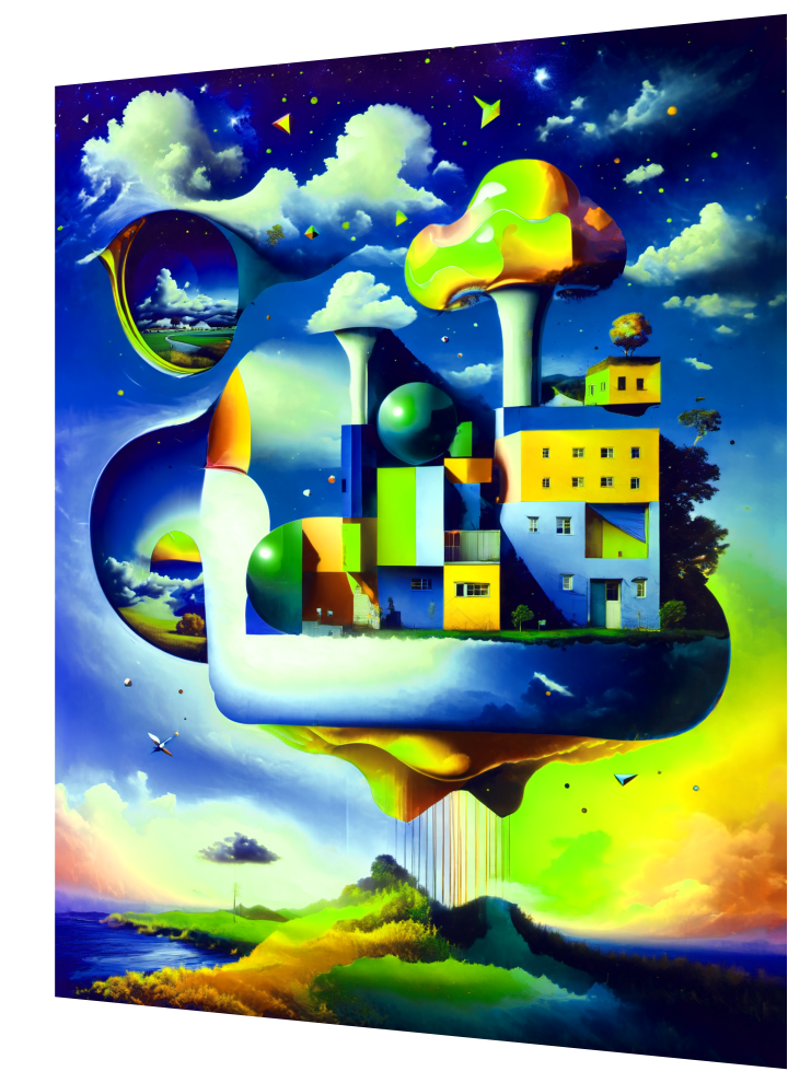 3D Lenticular Poster – Surreal City Fantasy Wall Art