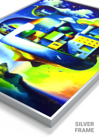 3D Lenticular Poster – Surreal City Fantasy Wall Art