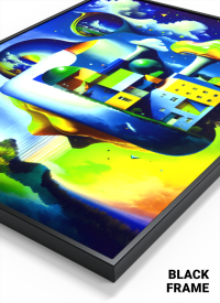 3D Lenticular Poster – Surreal City Fantasy Wall Art