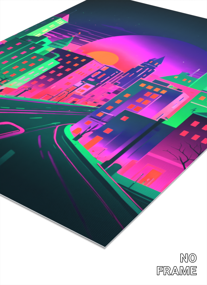 3D Lenticular Poster – Neon City Glow Animated Wall Print