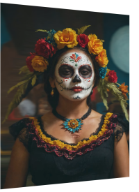 3D Lenticular Poster – Mexican Sugar Skull Woman Portrait