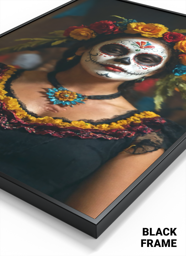 3D Lenticular Poster – Mexican Sugar Skull Woman Portrait