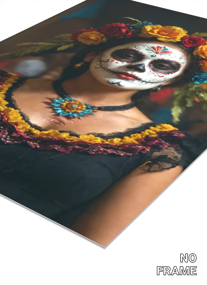 3D Lenticular Poster – Mexican Sugar Skull Woman Portrait
