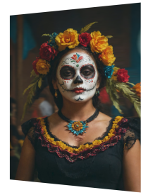 3D Lenticular Poster – Mexican Sugar Skull Woman Portrait
