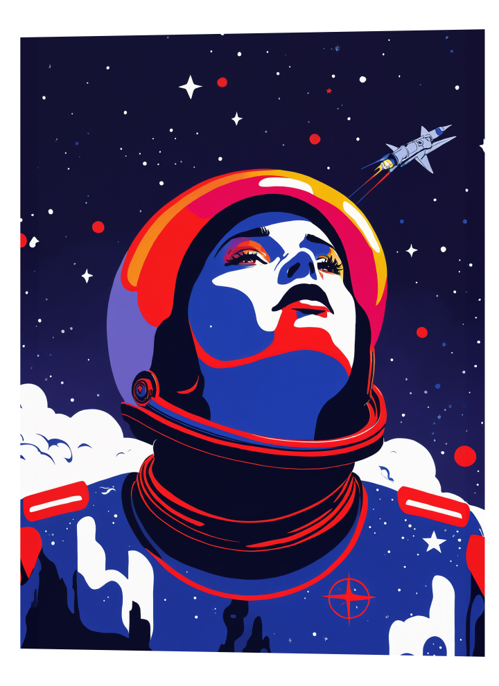 3D Lenticular Poster – Colorful Astronaut Wall Print