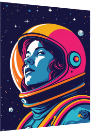 3D Lenticular Poster – Colorful Astronaut Wall Print