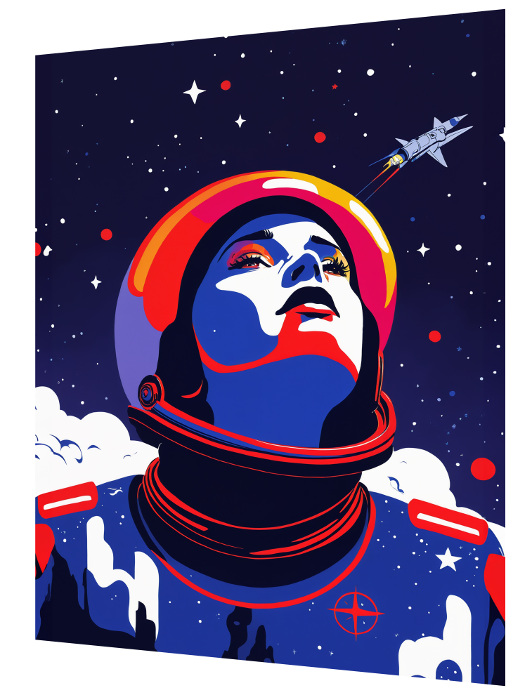 3D Lenticular Poster – Colorful Astronaut Wall Print