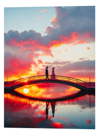 3D Lenticular Poster – Abstract Sunset Motion Wall Print