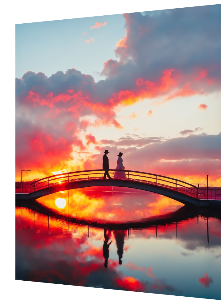 3D Lenticular Poster – Abstract Sunset Motion Wall Print