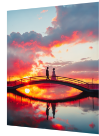 3D Lenticular Poster – Abstract Sunset Motion Wall Print