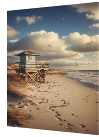 3D Lenticular Poster | Tranquil Ocean Wall Art | Magnetic Decor