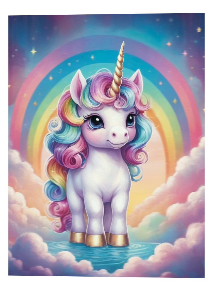 3D Lenticular Poster | Soft Pastel Unicorn Wall Art | No Drill 3D Lenticular Poster | Soft Pastel Unicorn Wall Art | No Drill