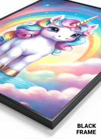 3D Lenticular Poster | Soft Pastel Unicorn Wall Art | No Drill