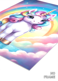3D Lenticular Poster | Soft Pastel Unicorn Wall Art | No Drill