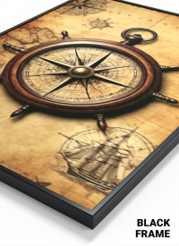 3D Lenticular Poster | Antique Navigation Wall Art | No Drill