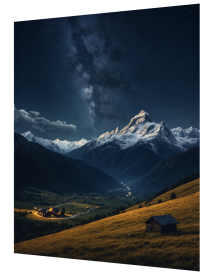 Mountain Majesty under Starlit Skies