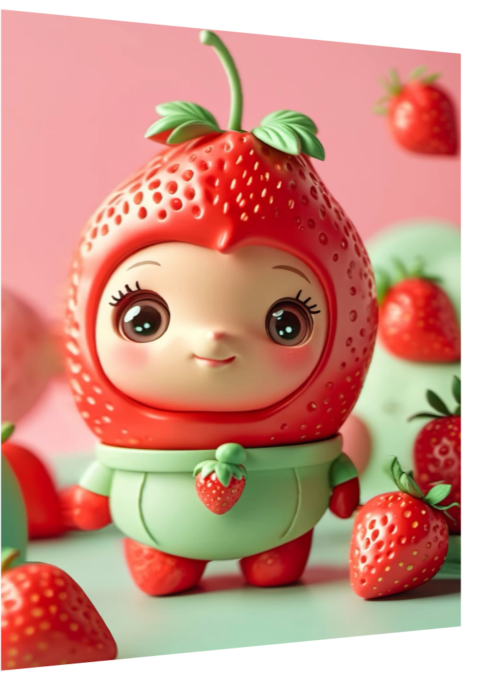 3D Lenticular Poster | Strawberry Fantasy Character Wall Art
