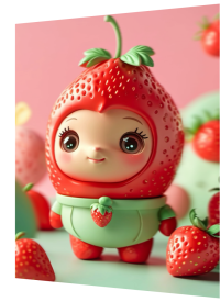 3D Lenticular Poster | Strawberry Fantasy Character Wall Art
