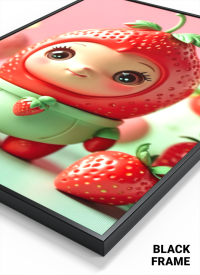 3D Lenticular Poster | Strawberry Fantasy Character Wall Art