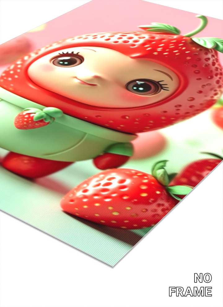 3D Lenticular Poster | Strawberry Fantasy Character Wall Art