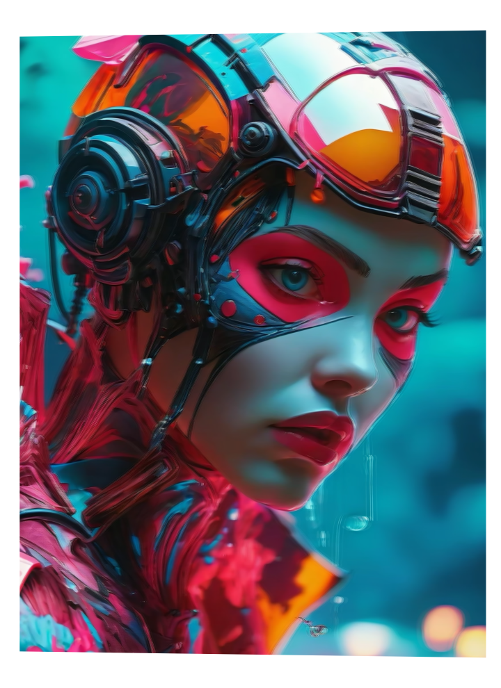 3D Lenticular Poster | Cyberpunk Girl Wall Art | Magnetic Decor 3D Lenticular Poster | Cyberpunk Girl Wall Art | Magnetic Decor